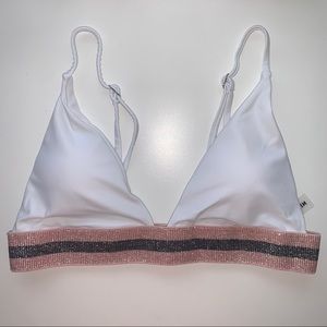 Shein Glitter Trim Triangle Bikini Top NWOT - S